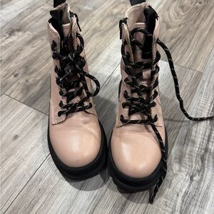 Zara Kids Pink Lace-Up Boots